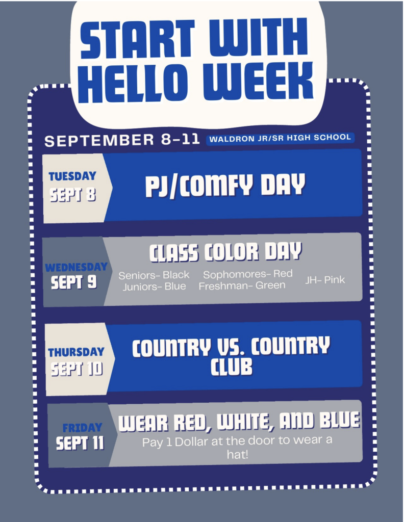 Start with Hello Week Dress Up Schedule