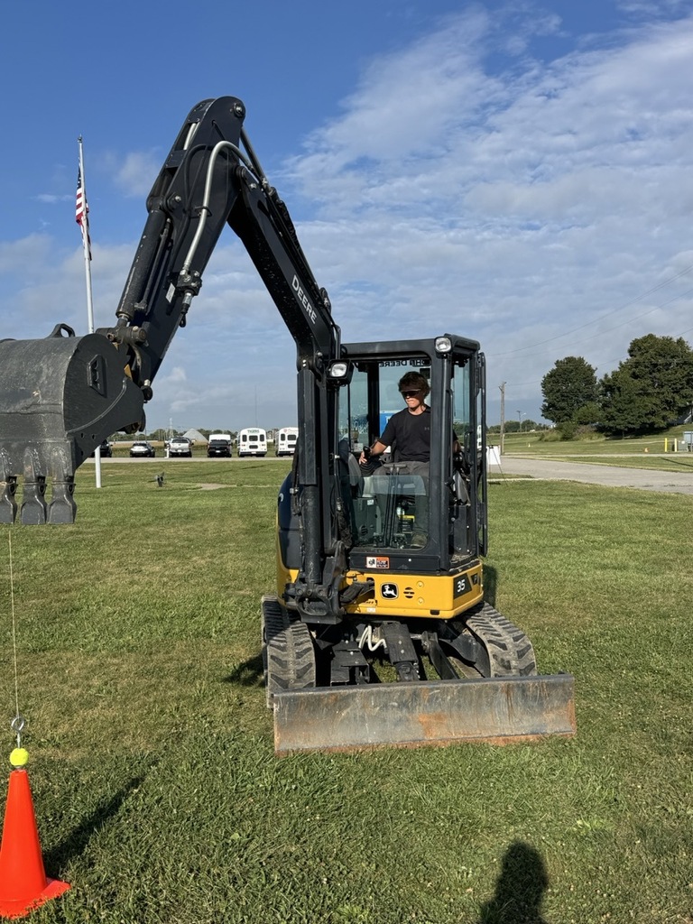 student operating equipment
