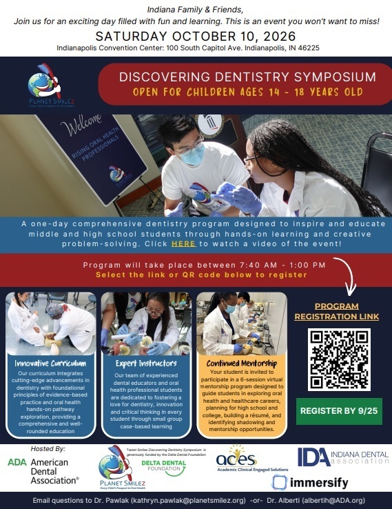 Symposium poster with QR code to register
