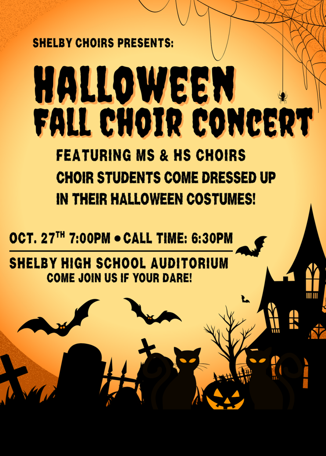 Halloween Fall Choir Concert 10 27 2025 at Shelby High School.