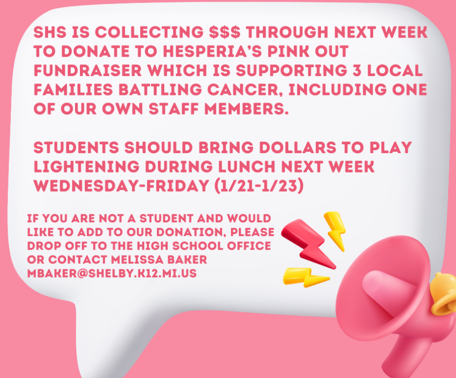 SHS Collecting Donations For Families Battling Cancer 1/21-1/23