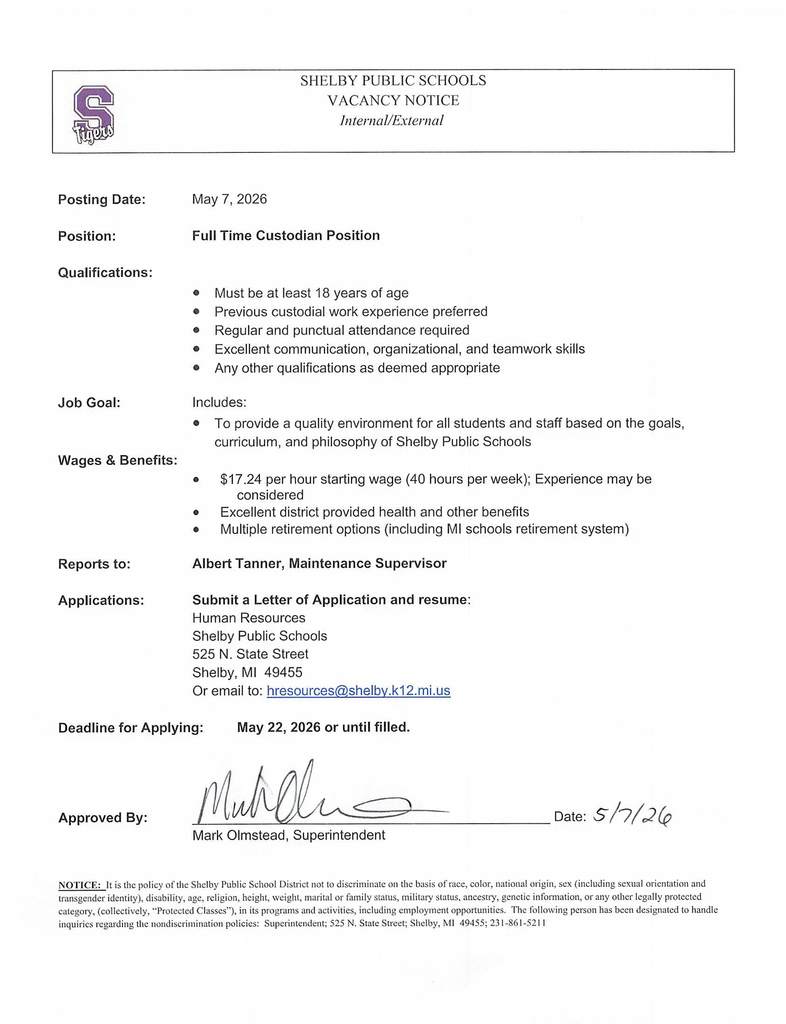Full-Time Custodian
