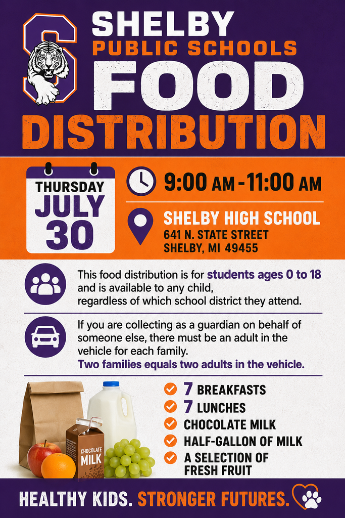 Shelby Public Schools Food Distribution July 30, 2026