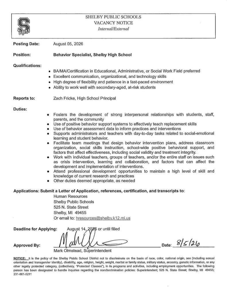 Behavior Specialist
