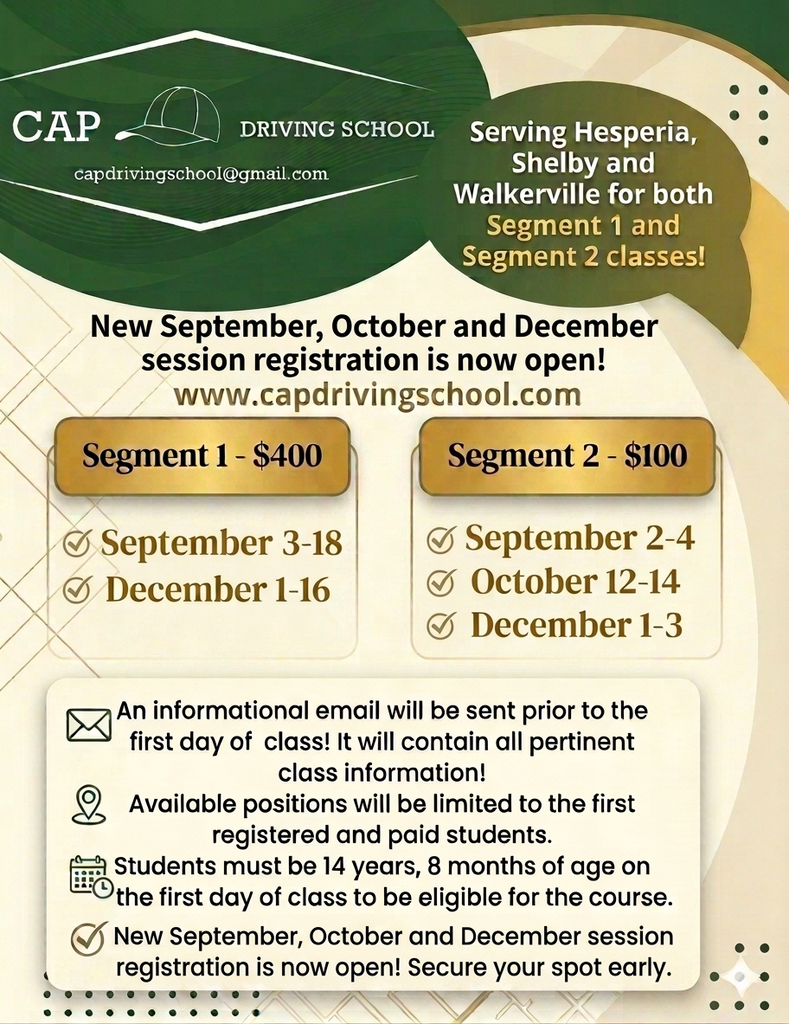 CAP Driving School Sept-Dec 2026