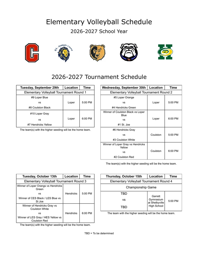 Volleyball Tournament Schedule