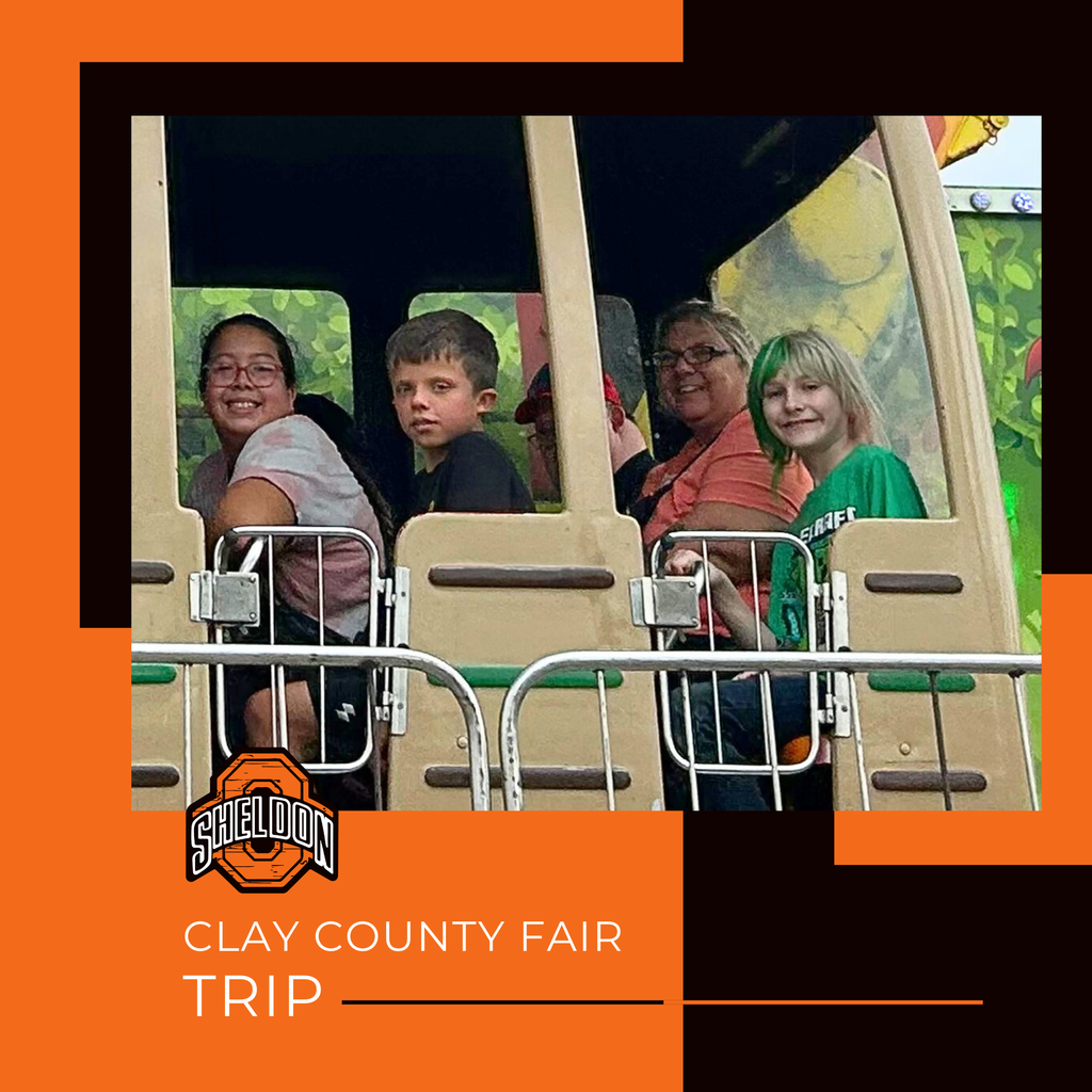 Sheldon Middle School students along with Mrs. Vogel, Mrs. Stanley, and Mrs. Johnson, took in the Clay County Fair.  It is an annual trip for us - Grandpa's Barn and the rides are always a hit!