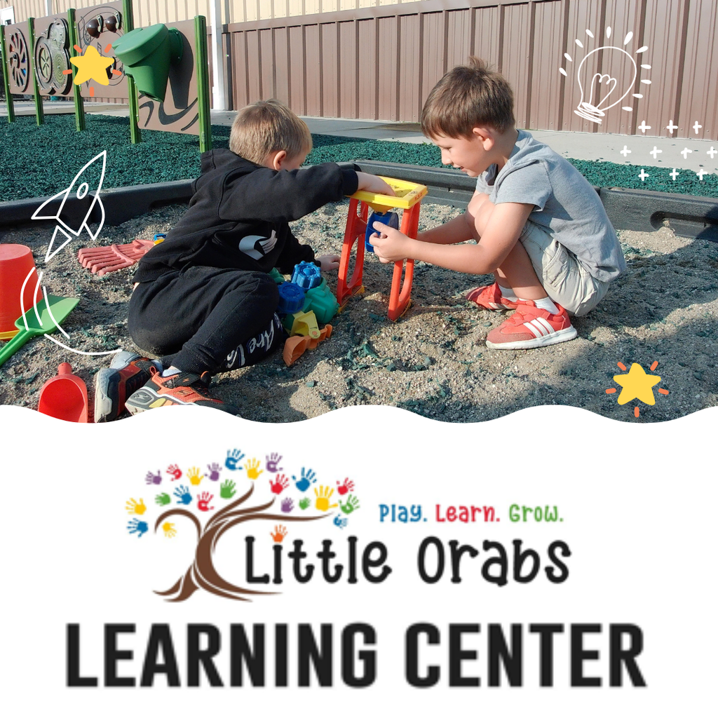 little orabs presdchoolers playing outside