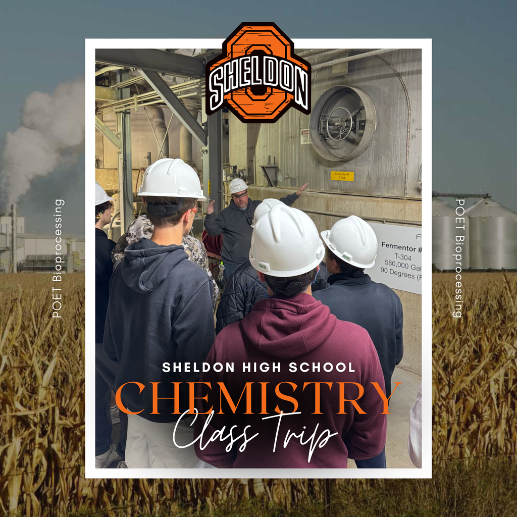 Chemistry classes recently visited POET Bioprocessing in Ashton, where they learned about the fermentation and distillation processes used to produce ethanol. A big thank-you to the staff at POET-Ashton for providing such an awesome learning experience!