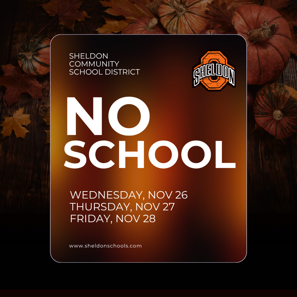 There will be no school November 26-29 in observance of Thanksgiving.