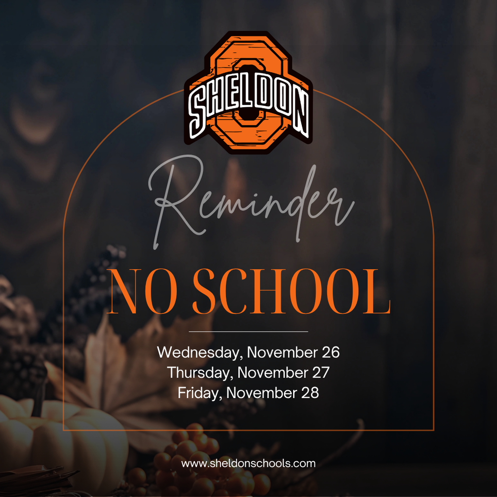 There will be no school November 26-29 in observance of Thanksgiving.