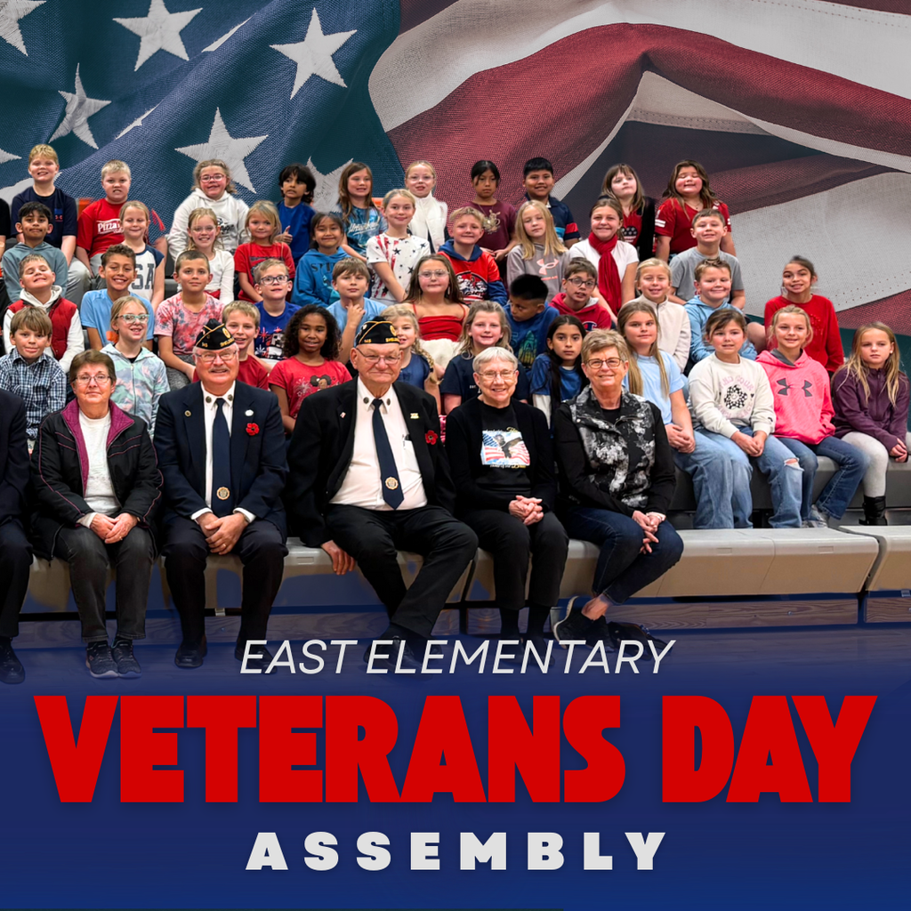 The Veteran’s Day assembly at East was a meaningful and memorable event. Our third-grade students took the lead, guiding the program with pride and confidence as they honored the men and women who have served our country.