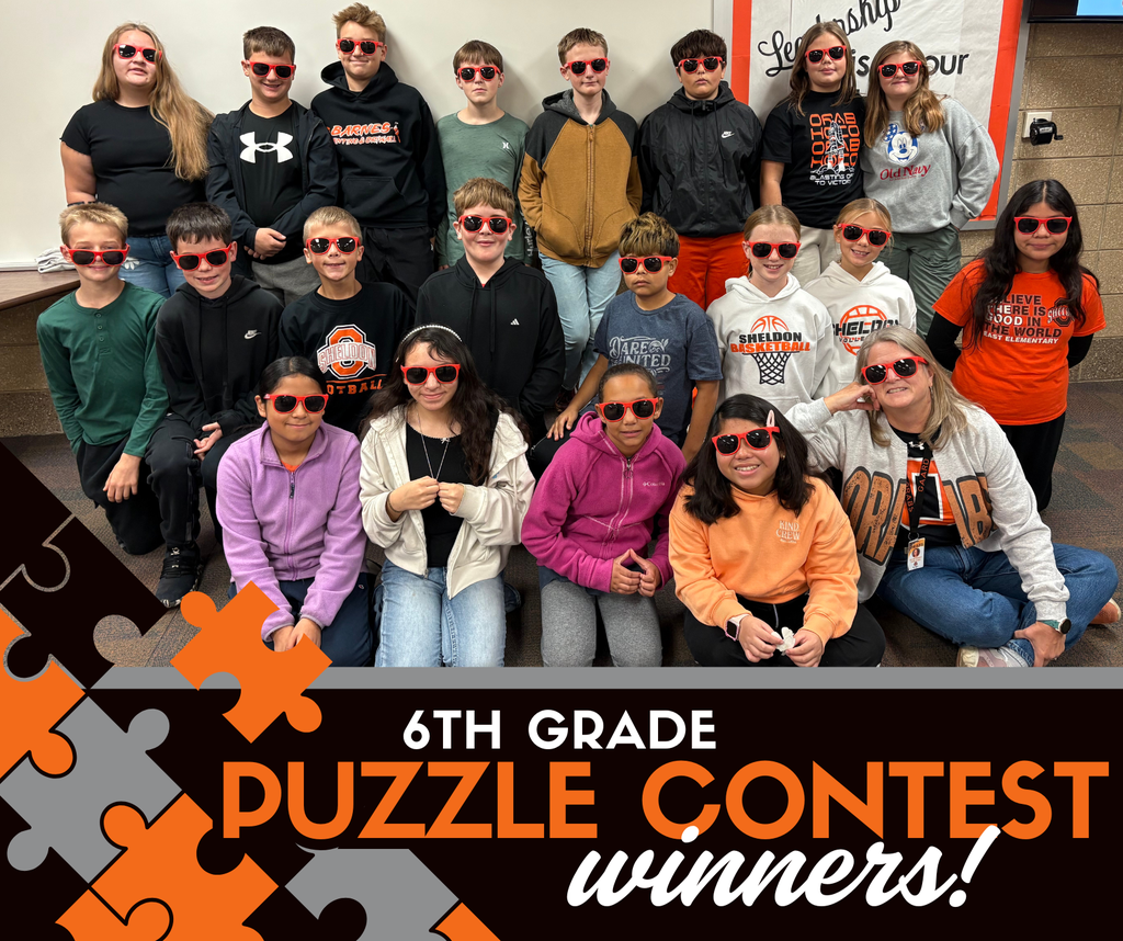 Sheldon Middle School celebrated Red Ribbon Week with a school-wide puzzle contest! Each homeroom from every grade participated in this fun and meaningful activity. This year’s theme was “Life is a Puzzle, Solve It Drug Free.”  Teams of four students from each class worked together to complete a 100-piece puzzle as quickly as possible. Congratulations to the fastest teams in each grade level—here are this year’s winners!  Grade 5- Mr. Sandbulte's homeroom with a time of 14:26 Grade 6 - Mrs. Gaard's homeroom with a time of 8:22 Grade 7 - Mrs. Cabrera's TA with a time of 7:47 Grade 8 - Ms. Noack's TA with a time of 6:37