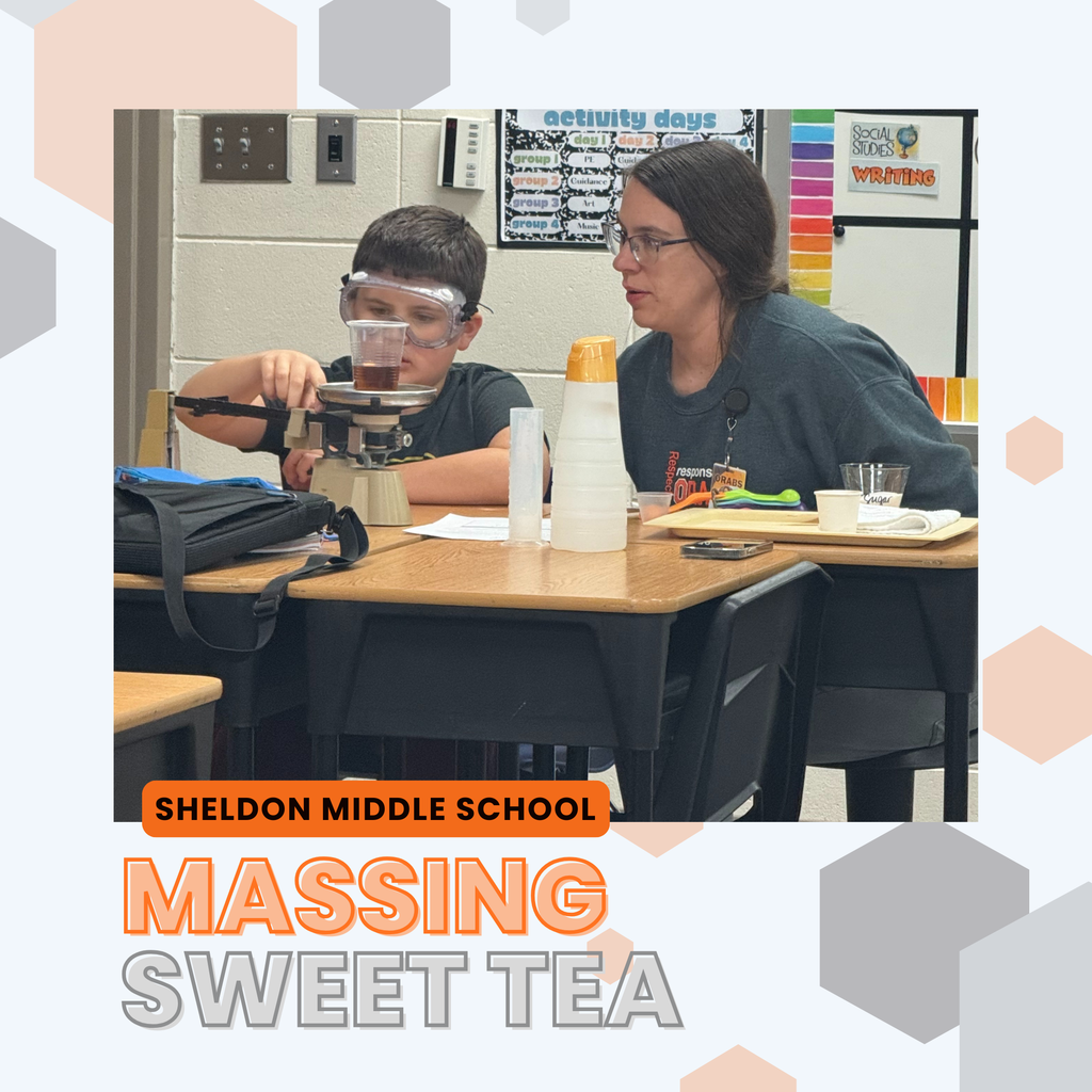 Sheldon Middle School students in Mrs. T's science class made sweet tea in their lab class. They measured the mass of each ingredient to learn about what happens to the mass of materials when they dissolve. 