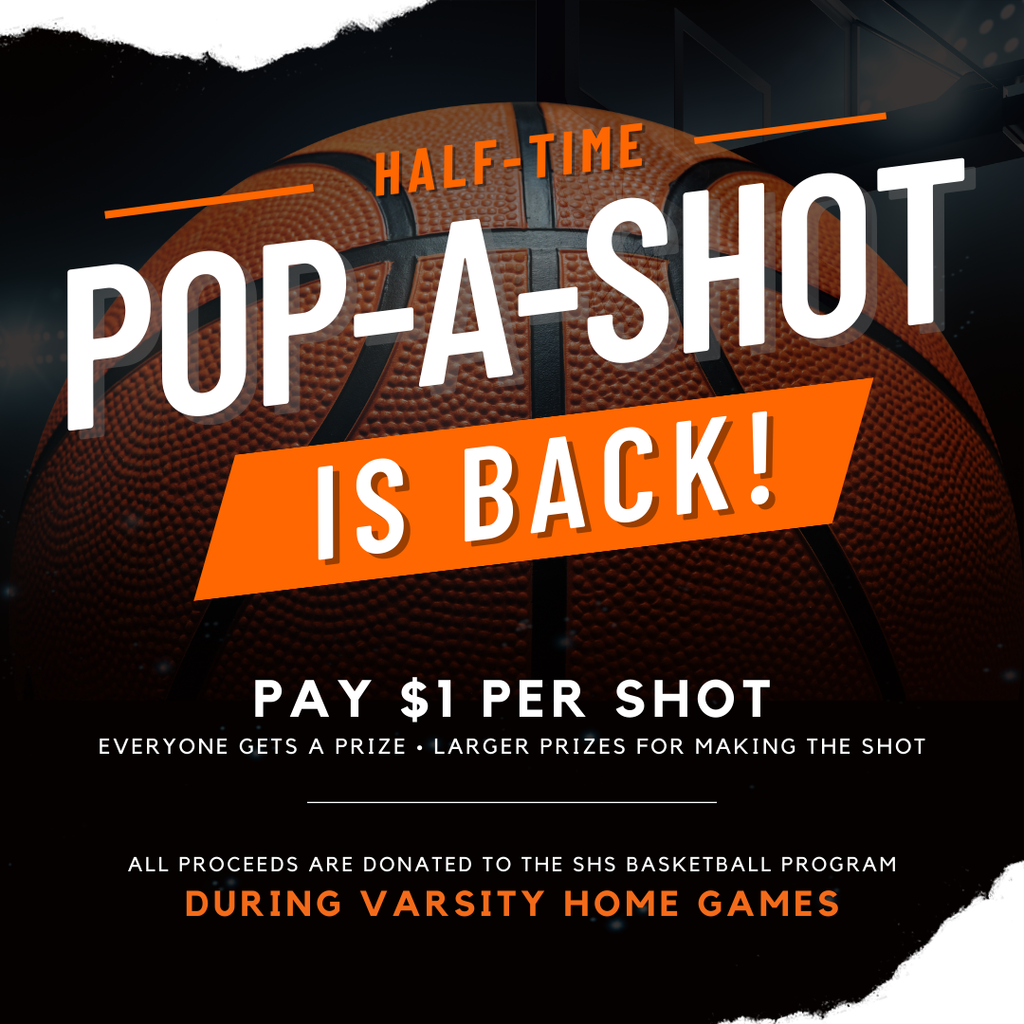 Come down to the O-rena tonight and have some half time fun! Pay a dollar for a chance to win a prize for making a free throw. Pop-a-Shot will take place at both girls and boys basketball games. 📅 Friday, December 5 ⏰ Girls - 6:00 pm • Boys - 7:30 pm (game start times) 📍 Sheldon High School Gym