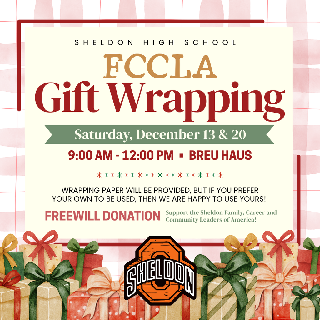 JOIN US AT BREU HAUS!!  FCCLA will be hosting a Gift Wrapping event and Speech Team presents Story Time with Santa! Support these two great Sheldon High School groups! We hope to see you there! 🎁🎅  📅  Saturday, December 20 ⏰  9 am - 12 pm 📍  Breu Haus, Sheldon, IA  Bring your gifts and we’ll wrap them for you! We’ll have wrapping paper and gift boxes available, but you’re welcome to bring your own if you prefer.  1. You will be asked to check in at the table set up by the front door. 2. You will need to fill out a slip with your information on it. 3. Then you leave your presents with us! 4. We’ll keep them safe and have them wrapped by the end of the day!