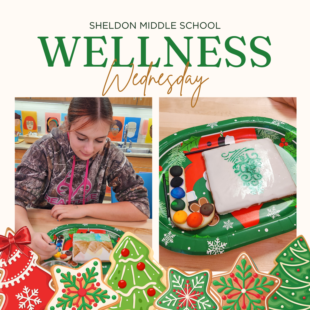 With the help of custodian and “magic maker” Steph Madsen, Mrs. Cabrera hosted a “Paint Your Own Holiday Cookie” activity for Wellness Wednesday. Students used edible paints and markers to design their cookies, choosing from stencils or creating freehand designs. It was such a sweet and fun-filled morning!