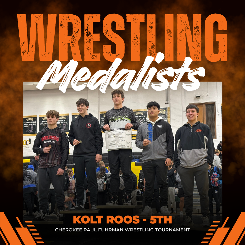 Congratulations to the following Orab boy wrestlers on an outstanding performance at the Cherokee Paul Fuhrman Wrestling Tournament this past Saturday!  106 - Jager DeBoer - 2nd 165 - Derek Kruger - 4th 175 - Kolt Roos - 5th 190 - Mitchel Fischer - 1st 215 - Ayden Miller - 4th