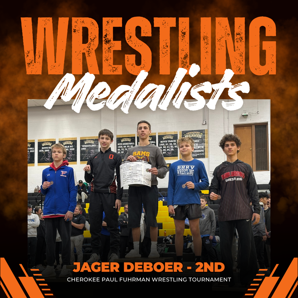 Congratulations to the following Orab boy wrestlers on an outstanding performance at the Cherokee Paul Fuhrman Wrestling Tournament this past Saturday!  106 - Jager DeBoer - 2nd 165 - Derek Kruger - 4th 175 - Kolt Roos - 5th 190 - Mitchel Fischer - 1st 215 - Ayden Miller - 4th