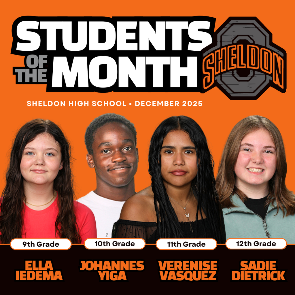 Congratulations to the Sheldon High School Students of the Month of December!  You’ve shown leadership, kindness, and a strong commitment to learning—qualities that truly embody what it means to be an Orab. Keep up the great work and continue to shine bright, both in and out of the classroom!