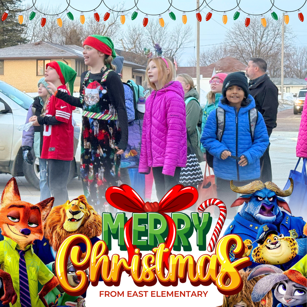 East Elementary's rooftop visitors wished students a Zoo-tastic Christmas! They brought many smiles and laughter to start the last day before break!