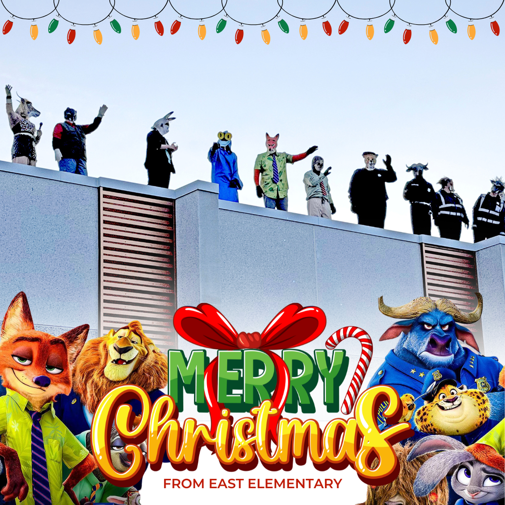 East Elementary's rooftop visitors wished students a Zoo-tastic Christmas! They brought many smiles and laughter to start the last day before break!