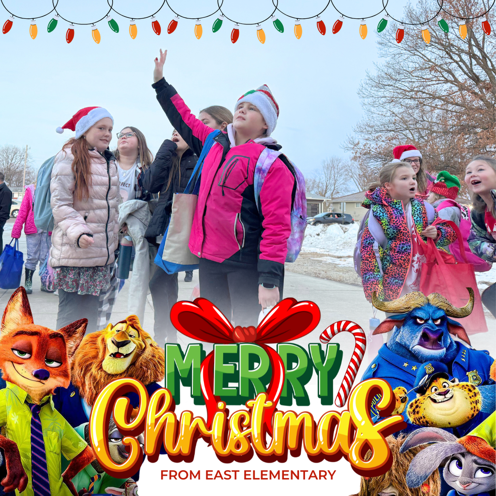 East Elementary's rooftop visitors wished students a Zoo-tastic Christmas! They brought many smiles and laughter to start the last day before break!