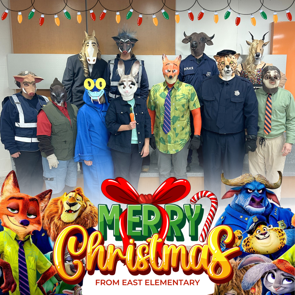 East Elementary's rooftop visitors wished students a Zoo-tastic Christmas! They brought many smiles and laughter to start the last day before break!