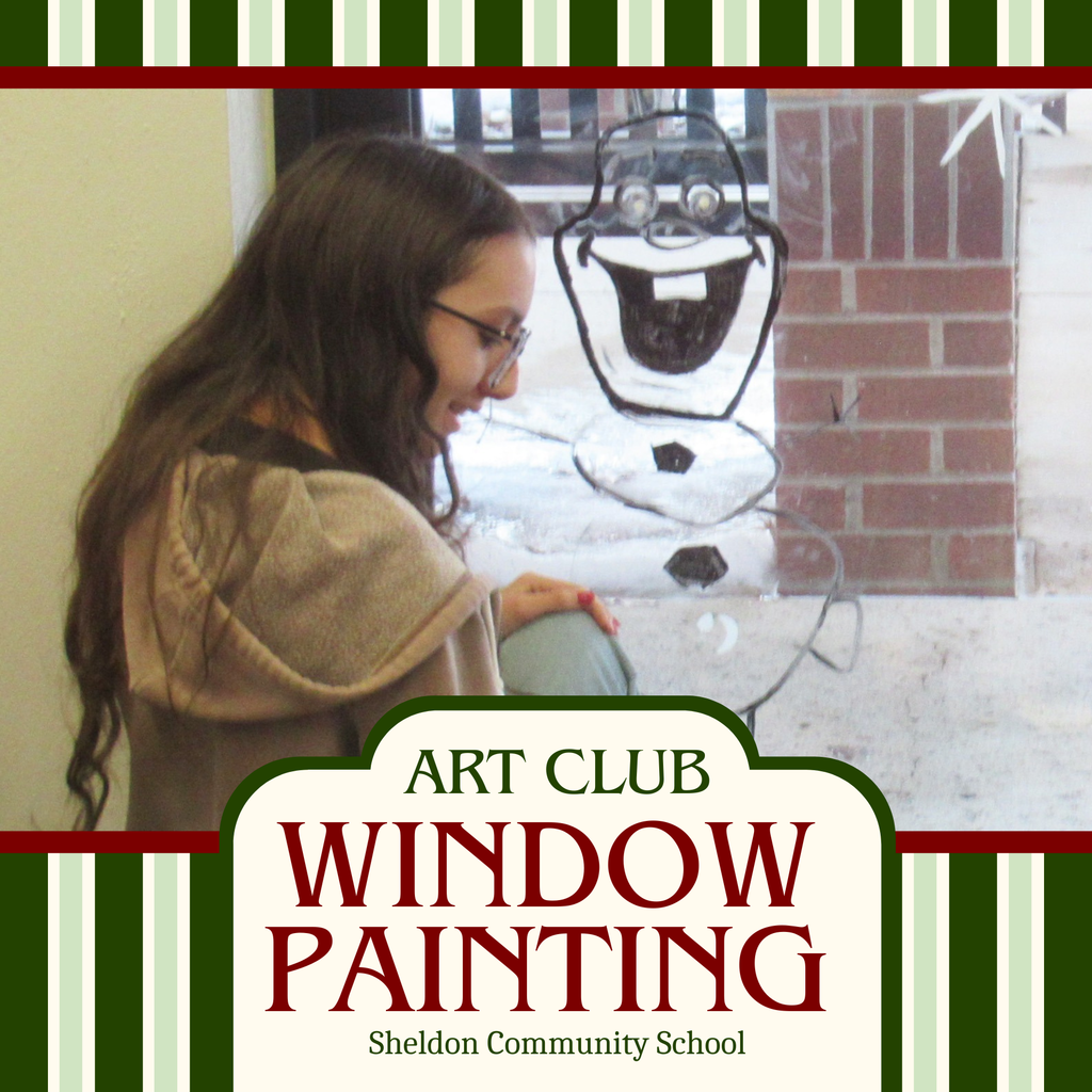 The Sheldon High School Art Club visited Sanford Hospital and Senior Care, where they spent half the day spreading holiday cheer by decorating and brightening the windows for the season.   Their creativity and hard work helped bring smiles to residents, patients, and staff throughout the facility. This meaningful experience was a wonderful way for students to give back to the community, and plans are already in place to make this an annual service project in the years ahead.