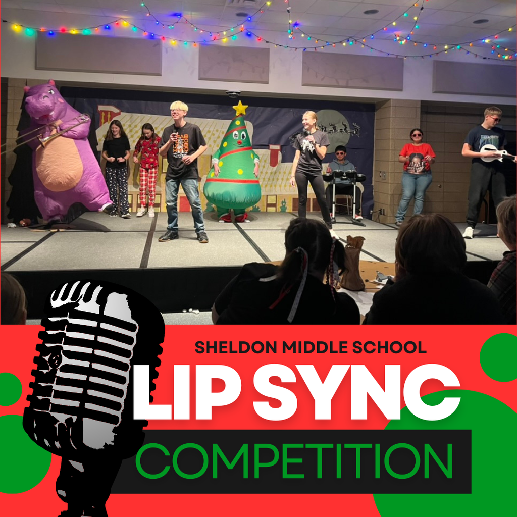 Sheldon Middle School hosted their biannual Lip Sync Contest before holiday break, and it did not disappoint! Seventh- and eighth-grade TAs prepared holiday-themed lip sync performances and took the stage for their peers. The competition was fun, fierce, and full of energy.   Mrs. Cabrera’s TA captured the 7th-grade title with their Talent Show Medley featuring Alvin and the Chipmunks, while Mrs. Nilson’s TA took the win with Dominick the Donkey. Thank you to everyone for the laughs, creativity, and great memories made! 🎤🎶