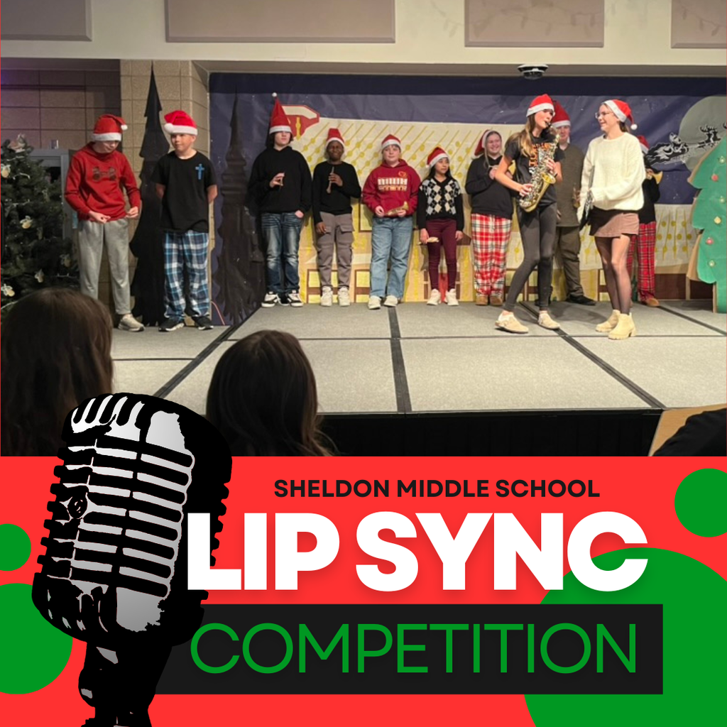 Sheldon Middle School hosted their biannual Lip Sync Contest before holiday break, and it did not disappoint! Seventh- and eighth-grade TAs prepared holiday-themed lip sync performances and took the stage for their peers. The competition was fun, fierce, and full of energy.   Mrs. Cabrera’s TA captured the 7th-grade title with their Talent Show Medley featuring Alvin and the Chipmunks, while Mrs. Nilson’s TA took the win with Dominick the Donkey. Thank you to everyone for the laughs, creativity, and great memories made! 🎤🎶