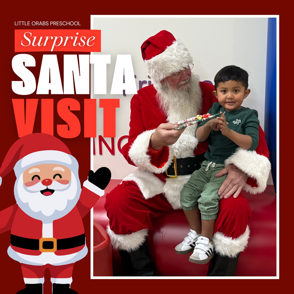 Santa made a special surprise visit to Little Orabs Preschool, bringing lots of excitement and holiday cheer!