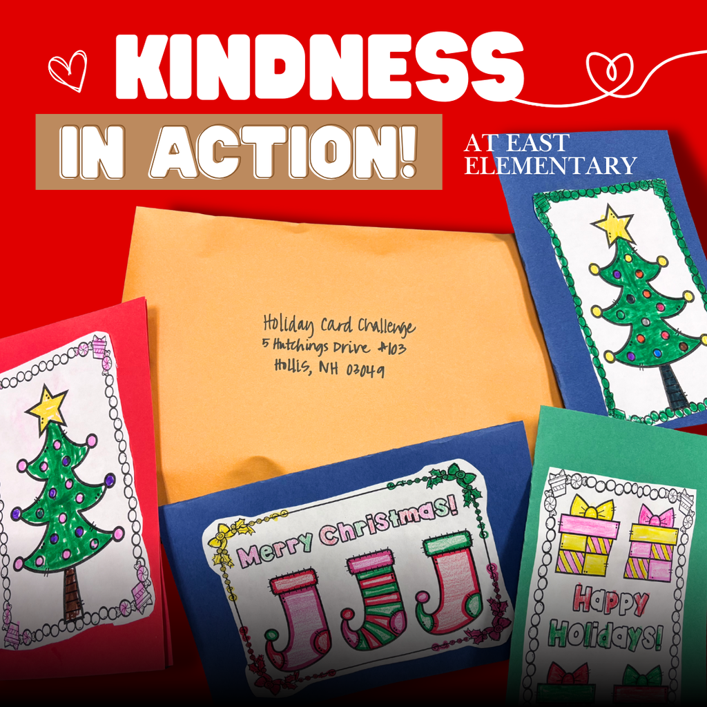 Kindness in Action! The focus of Guidance classes leading up to Christmas was spreading kindness & doing things to show others we care. East students worked on Random Acts of Kindness to spread the spirit of giving to as many people as possible. Kindergarten & 3rd Grade students teamed up for this “RAK,” making Christmas cards to send to members of our military.   Other projects have included thank you cards for custodians, secretaries, nurses, and Mr. G, Christmas-themed locker posters for students, and handmade teacher & staff gifts. Little hands, big hearts, and the spirit of giving is shining bright at East Elementary!
