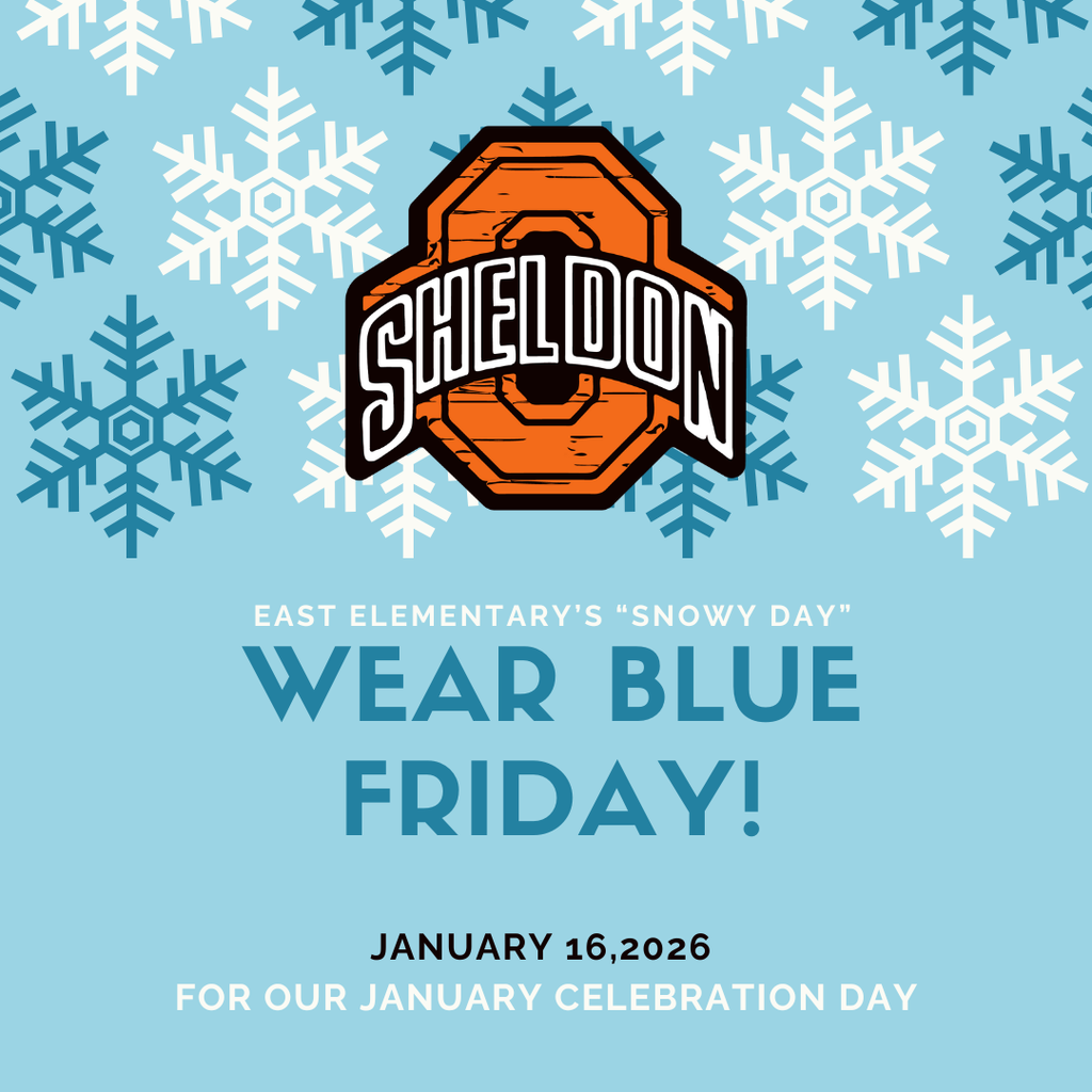❄️💙 WEAR BLUE AT EAST 💙❄️ Friday, January 16 - Orab Celebration Day  East Elementary students are encouraged to wear blue tomorrow for Orab Celebration Day! The Leader in Me Celebrations Committee selects a theme and plans fun activities to match. This year’s theme is snow, and students will enjoy a variety of snow-themed activities throughout the day.