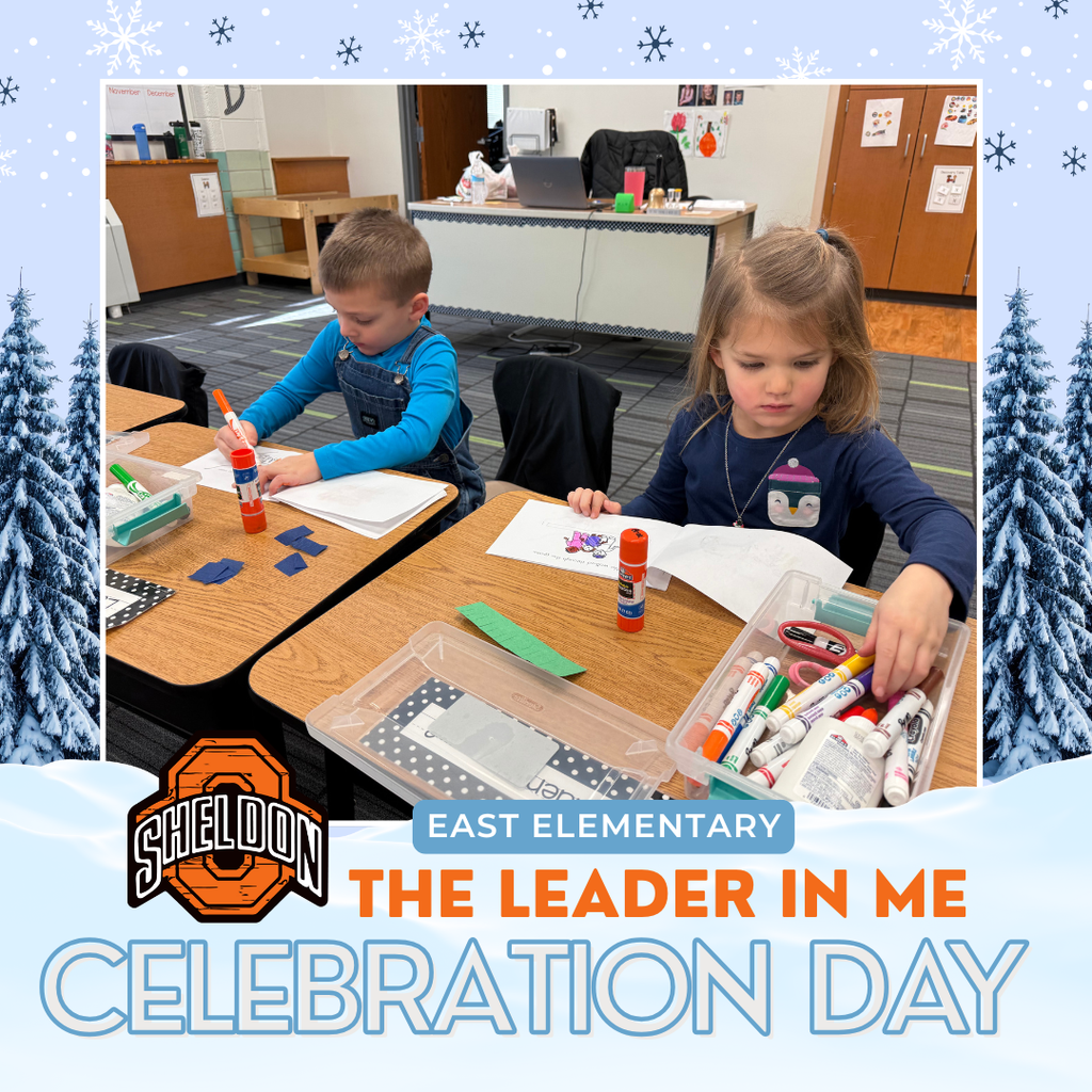 East Elementary students and staff enjoyed a fun-filled, snow-themed Orab Celebration Day! Students participated in craft and reading activities, all tied to the Leader in Me program.   Leader in Me is a comprehensive PK–12 framework that develops student leadership, builds a culture of trust, and supports academic success by empowering students, educators, and families with essential leadership and life skills for future success.