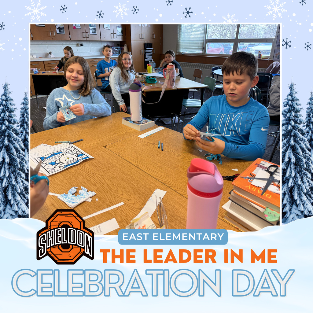 East Elementary students and staff enjoyed a fun-filled, snow-themed Orab Celebration Day! Students participated in craft and reading activities, all tied to the Leader in Me program.   Leader in Me is a comprehensive PK–12 framework that develops student leadership, builds a culture of trust, and supports academic success by empowering students, educators, and families with essential leadership and life skills for future success.