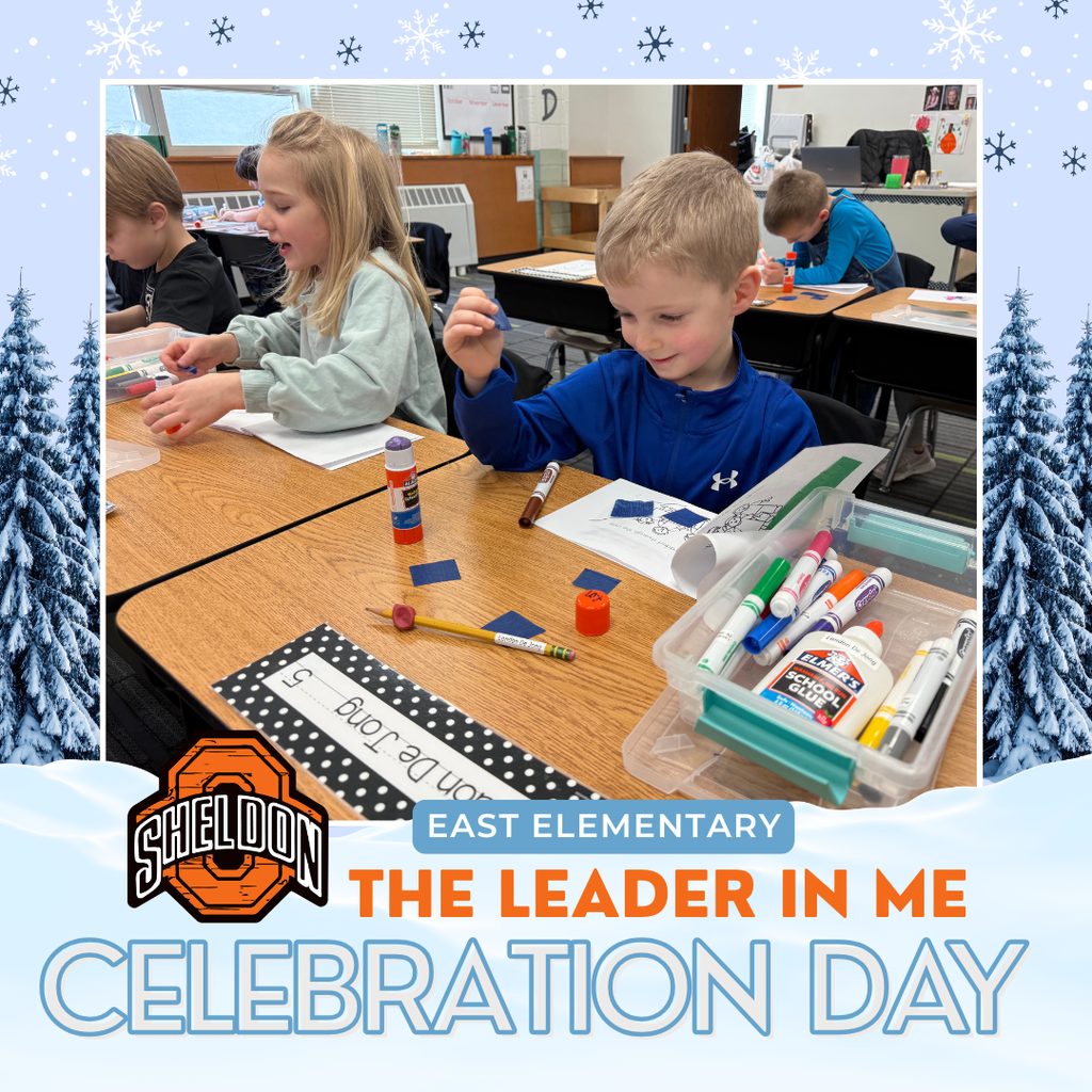 East Elementary students and staff enjoyed a fun-filled, snow-themed Orab Celebration Day! Students participated in craft and reading activities, all tied to the Leader in Me program.   Leader in Me is a comprehensive PK–12 framework that develops student leadership, builds a culture of trust, and supports academic success by empowering students, educators, and families with essential leadership and life skills for future success.