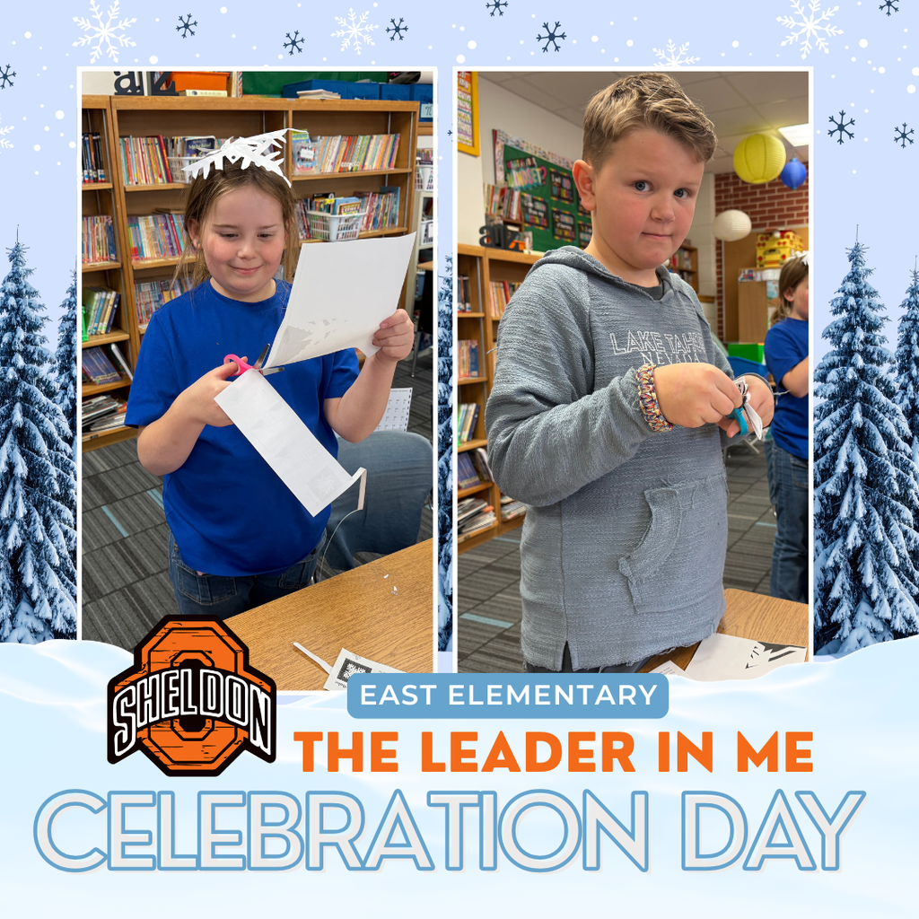 East Elementary students and staff enjoyed a fun-filled, snow-themed Orab Celebration Day! Students participated in craft and reading activities, all tied to the Leader in Me program.   Leader in Me is a comprehensive PK–12 framework that develops student leadership, builds a culture of trust, and supports academic success by empowering students, educators, and families with essential leadership and life skills for future success.