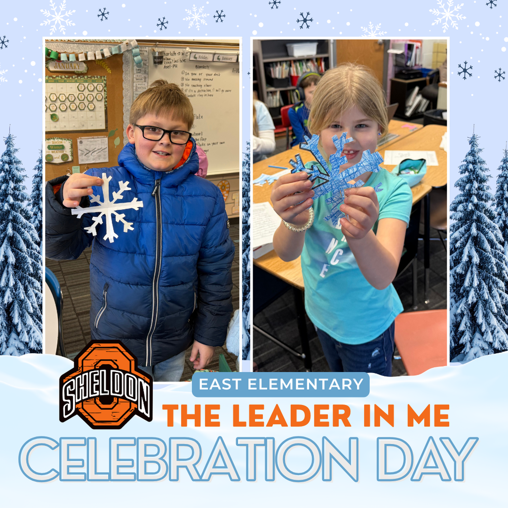 East Elementary students and staff enjoyed a fun-filled, snow-themed Orab Celebration Day! Students participated in craft and reading activities, all tied to the Leader in Me program.   Leader in Me is a comprehensive PK–12 framework that develops student leadership, builds a culture of trust, and supports academic success by empowering students, educators, and families with essential leadership and life skills for future success.