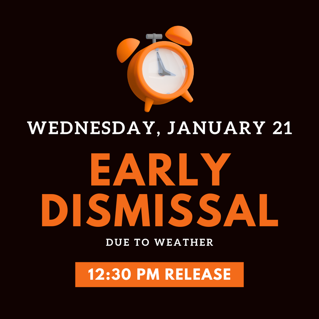 Sheldon Community School District will be dismissing at 12:30pm on Wednesday, January 21 due to the impending weather.