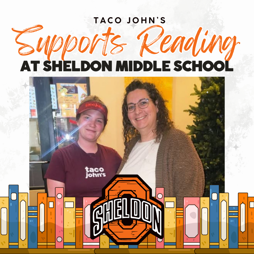 Supporting Reading—One Taco at a Time!  Earlier this month, Taco John’s was excited to support Kristin Noack, an 8th-grade teacher at Sheldon Middle School, by providing coupons for her classroom.  She’s inspiring students to read through fun bingo boards and rewarding their efforts with Taco John’s coupons—what a great way to motivate learners! We love seeing teachers go the extra mile for their students. Go Orabs!