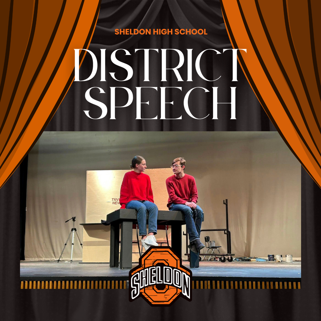 Congratulations to the Sheldon High School District Speech participants on their outstanding performances!  Truly a great day for speech! The students represented Sheldon well! 🎤👏 *Ticket Image created by Sheldon High School student, Rachel Besaw*  Saturday, January 24 Resulst: Improv - I Readers Theatre- I Musical Theatre -I One Act - I, II, I - overall I Choral Reading- I Ensemble Acting - I Ensemble Acting - I TV News - II Solo Mime - I