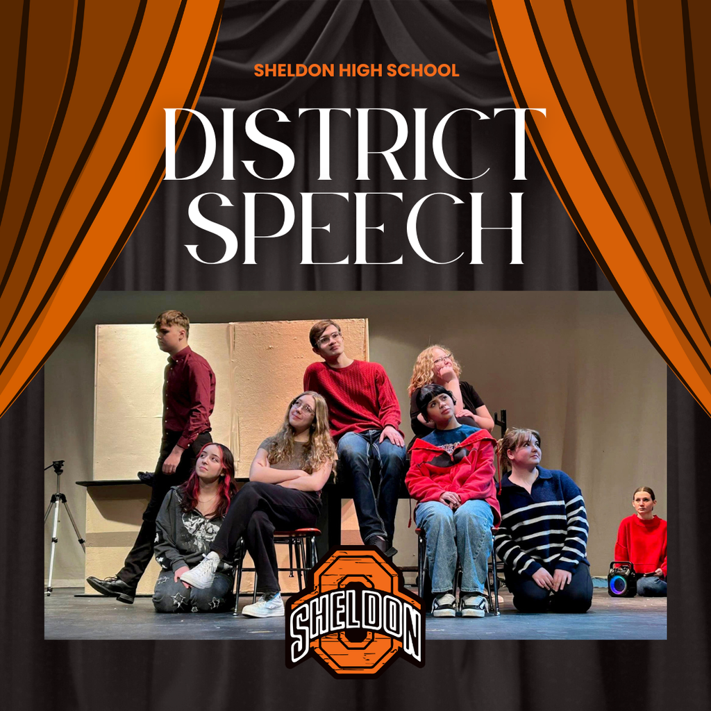 Congratulations to the Sheldon High School District Speech participants on their outstanding performances!  Truly a great day for speech! The students represented Sheldon well! 🎤👏 *Ticket Image created by Sheldon High School student, Rachel Besaw*  Saturday, January 24 Resulst: Improv - I Readers Theatre- I Musical Theatre -I One Act - I, II, I - overall I Choral Reading- I Ensemble Acting - I Ensemble Acting - I TV News - II Solo Mime - I