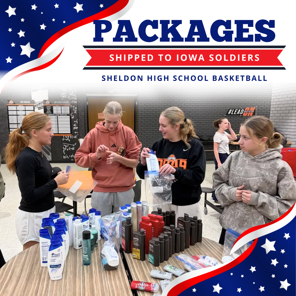 The Sheldon High School girls and boys basketball programs were hard at work, packaging up a total of 36 boxes to be shipped overseas to Iowa soldiers. Huge thanks to the teams and our incredible community for making a difference and showing it’s more than basketball. Go Orabs! 🏀🇺🇸