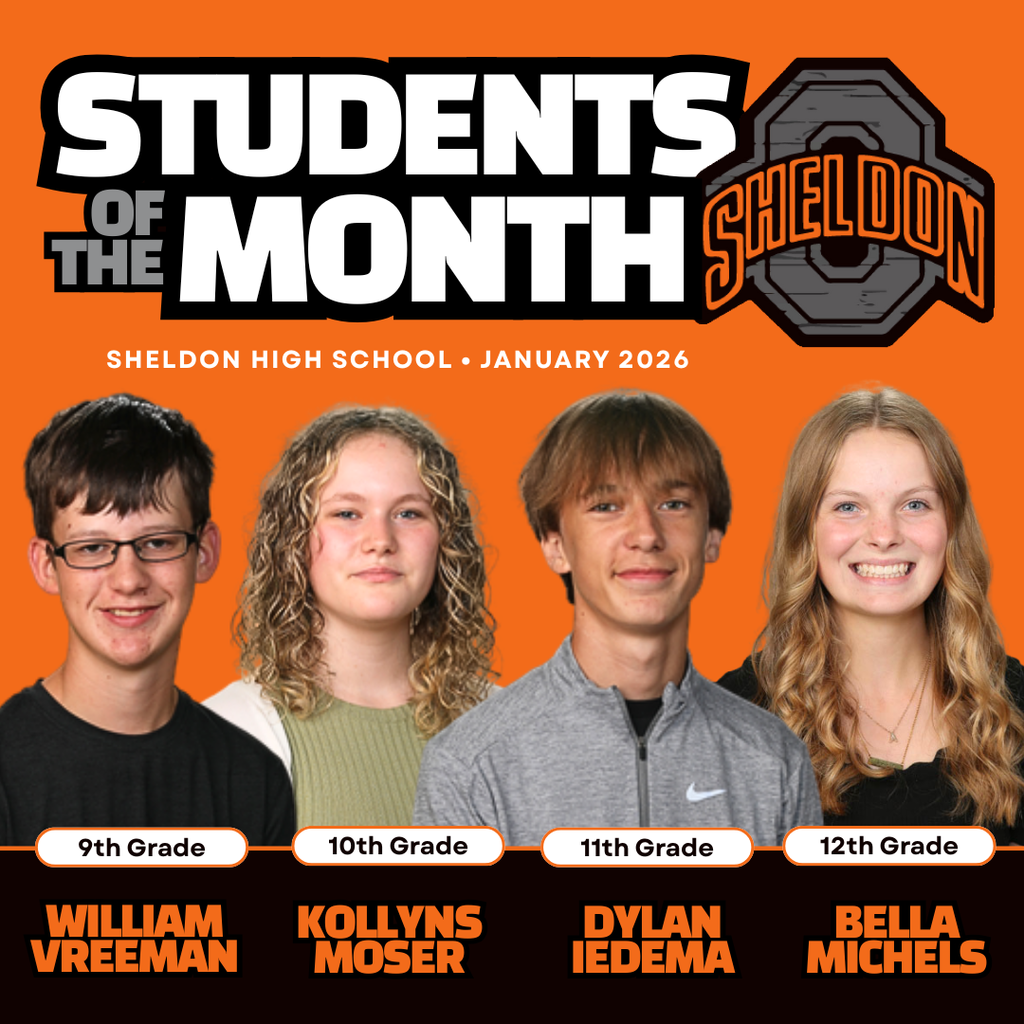 Congratulations to the Sheldon High School Students of the Month of January!  You’ve shown leadership, kindness, and a strong commitment to learning—qualities that truly embody what it means to be an Orab. Keep up the great work and continue to shine bright, both in and out of the classroom!