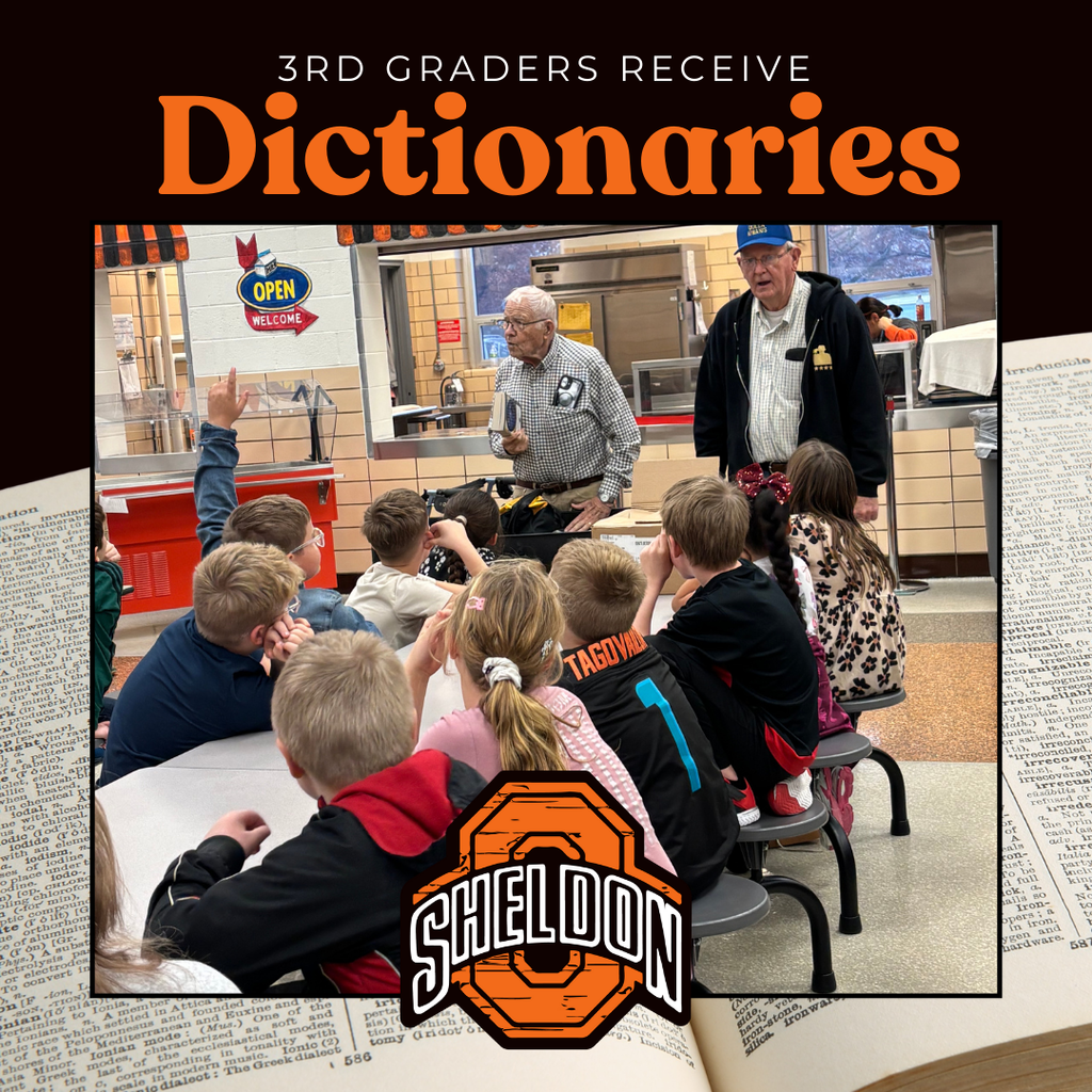 Third-grade students were excited to receive their very own dictionaries. Thank you to the Sheldon Prairie Queen Kiwanis for this generous donation and continued support of our students!