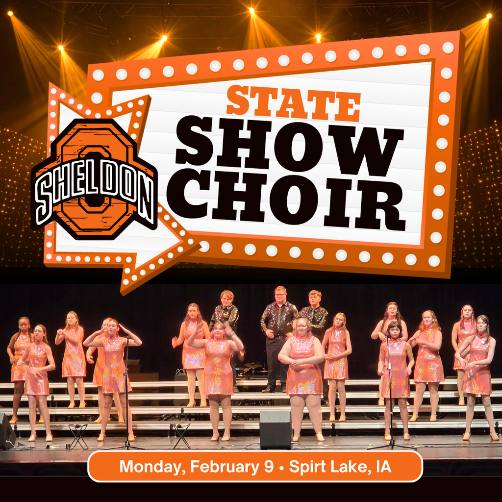 Congratulations to the Sheldon High School Show Choir on their outstanding performance at the State Show Choir Competition! Your talent, energy, and countless hours of hard work truly shined on the state stage. Way to represent Sheldon with pride—what an incredible accomplishment!