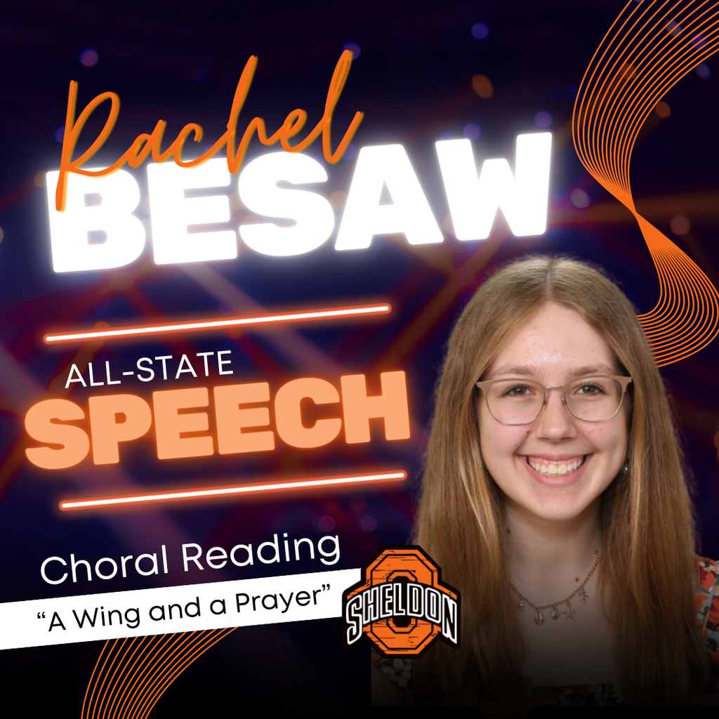 Congratulations to our Sheldon High School students heading to All-State Speech!   Best of luck to the three outstanding groups representing Sheldon: • Choral Reading – A Wing and a Prayer • Ensemble Acting – People Will Talk • Solo Mime – Ta-Da?  Your hard work, creativity, and dedication have earned you this incredible honor. We are so proud of you—go shine at All-State!