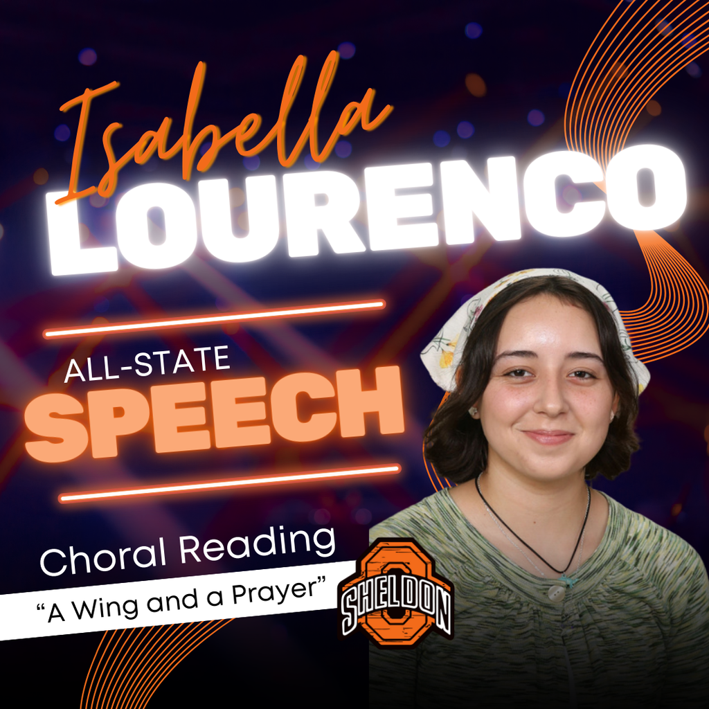Congratulations to our Sheldon High School students heading to All-State Speech!   Best of luck to the three outstanding groups representing Sheldon: • Choral Reading – A Wing and a Prayer • Ensemble Acting – People Will Talk • Solo Mime – Ta-Da?  Your hard work, creativity, and dedication have earned you this incredible honor. We are so proud of you—go shine at All-State!