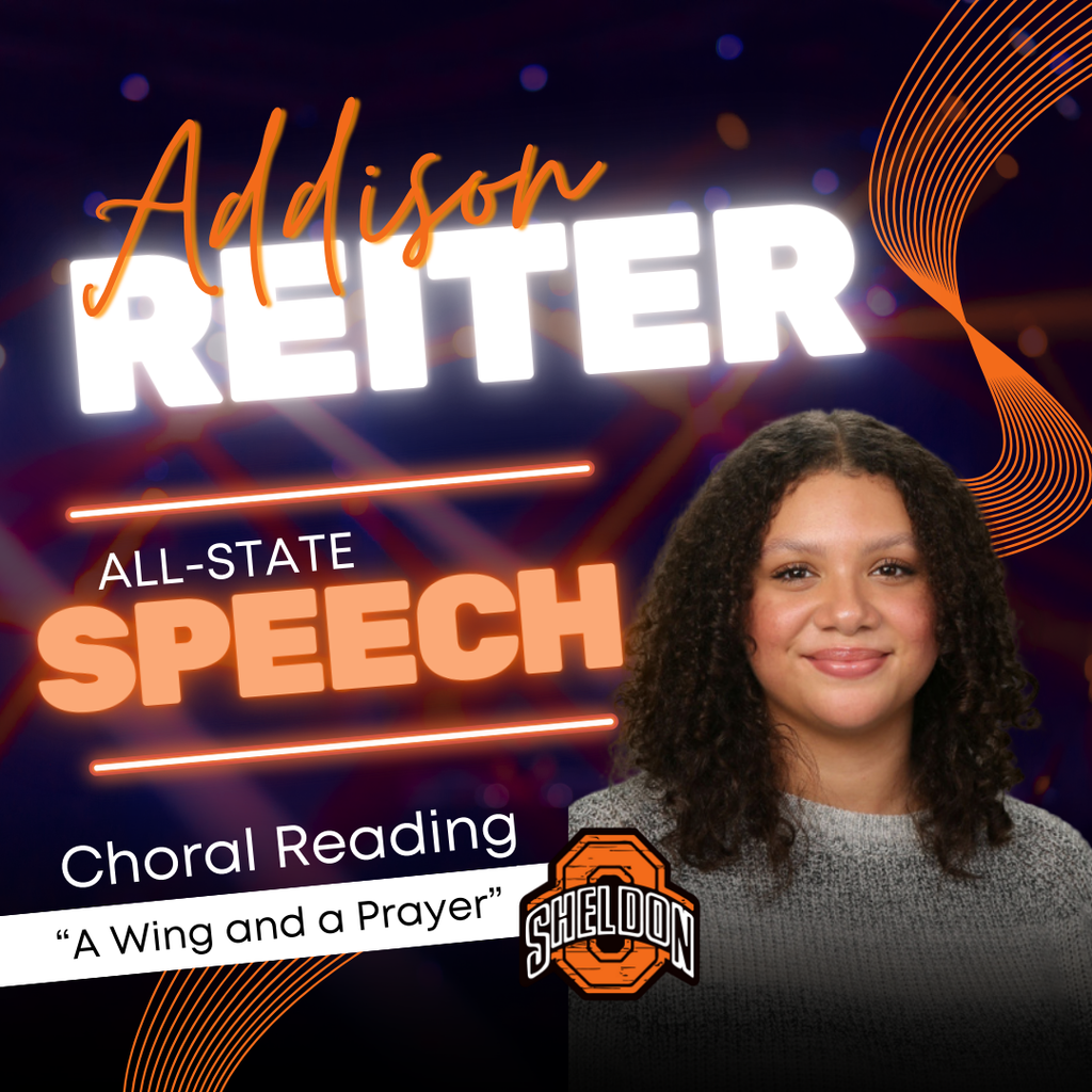 Congratulations to our Sheldon High School students heading to All-State Speech!   Best of luck to the three outstanding groups representing Sheldon: • Choral Reading – A Wing and a Prayer • Ensemble Acting – People Will Talk • Solo Mime – Ta-Da?  Your hard work, creativity, and dedication have earned you this incredible honor. We are so proud of you—go shine at All-State!